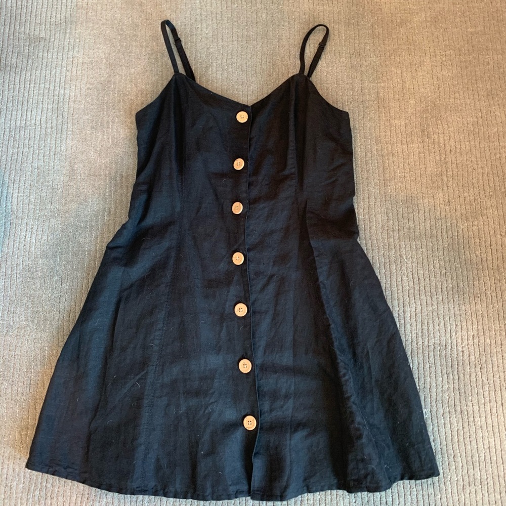 Urban Outfitters Black Button Criss Cross Dress
